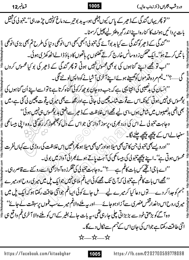 Dard e Shab e Hijran last episode 15 by Zainab Aliya Famous Urdu Novel