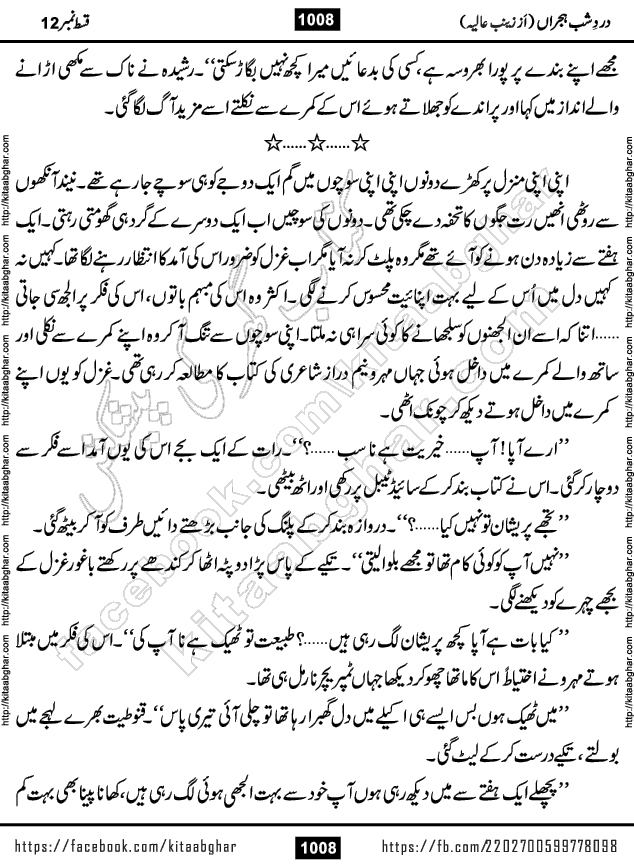 Dard e Shab e Hijran last episode 15 by Zainab Aliya Famous Urdu Novel