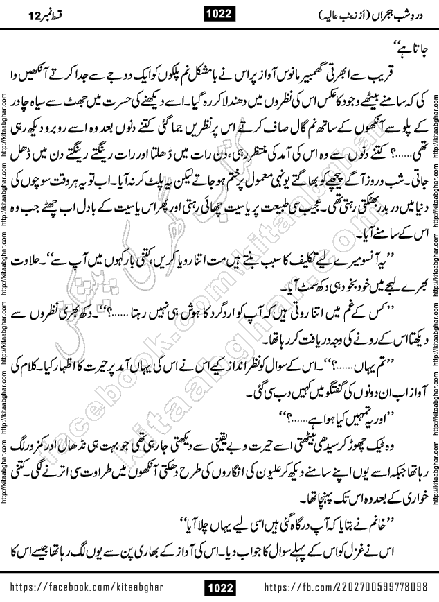 Dard e Shab e Hijran last episode 15 by Zainab Aliya Famous Urdu Novel