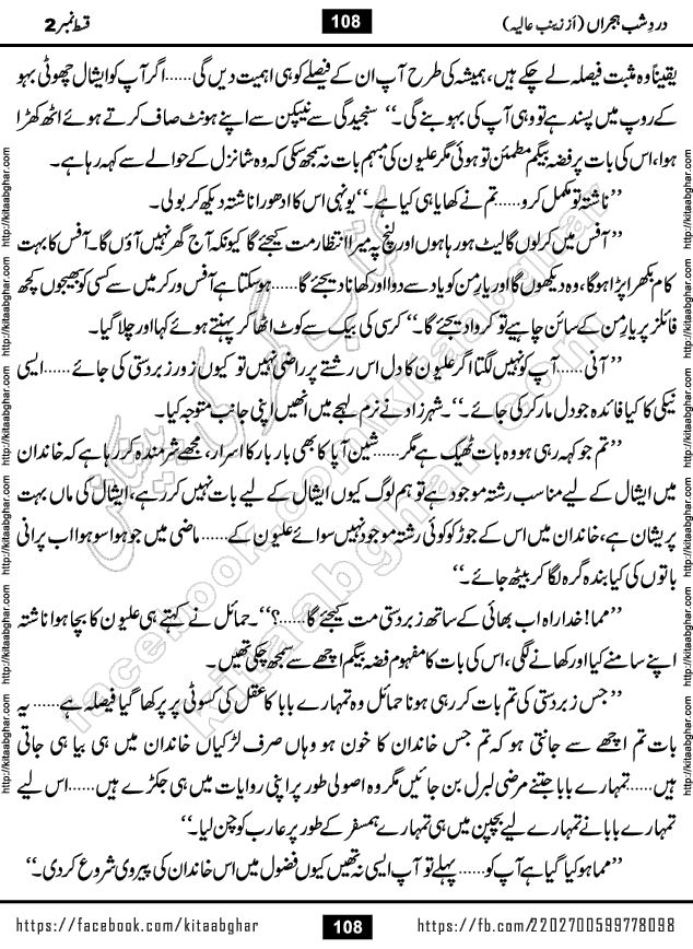 Dard e Shab e Hijran last episode 15 by Zainab Aliya Famous Urdu Novel