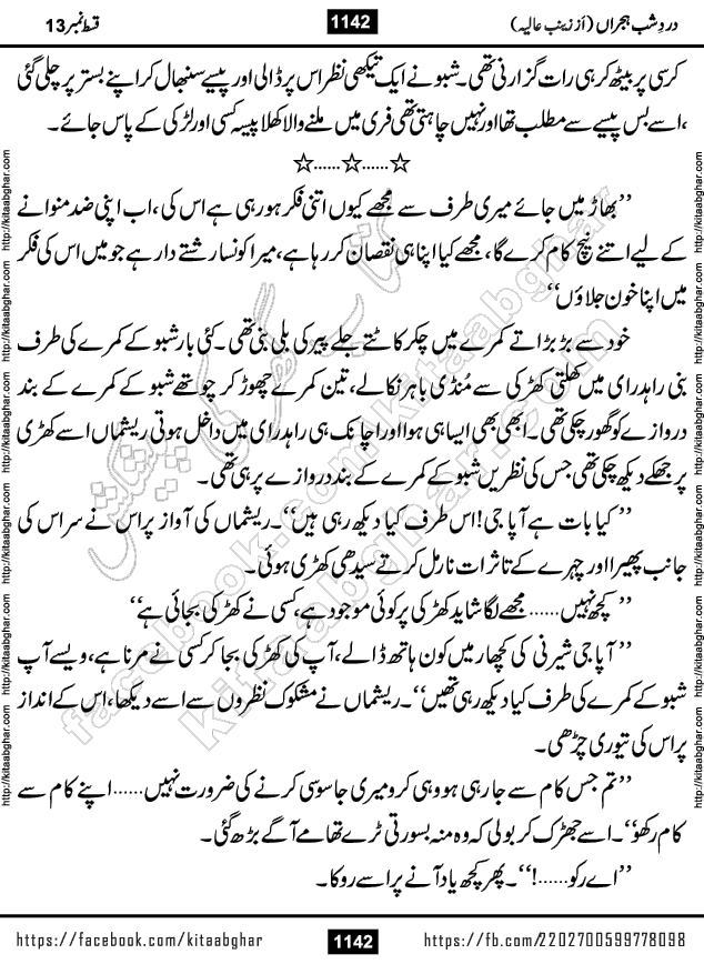 Dard e Shab e Hijran last episode 15 by Zainab Aliya Famous Urdu Novel