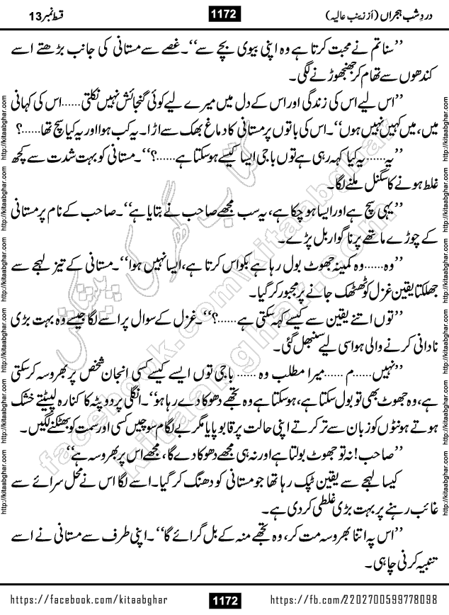 Dard e Shab e Hijran last episode 15 by Zainab Aliya Famous Urdu Novel