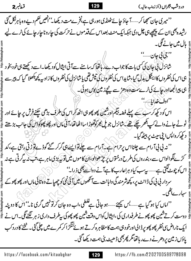 Dard e Shab e Hijran last episode 15 by Zainab Aliya Famous Urdu Novel