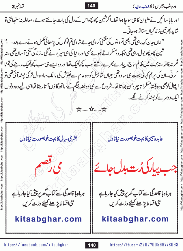 Dard e Shab e Hijran last episode 15 by Zainab Aliya Famous Urdu Novel