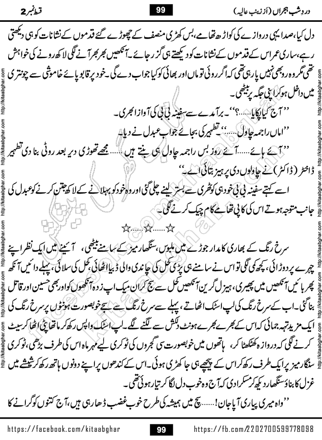 Dard e Shab e Hijran last episode 15 by Zainab Aliya Famous Urdu Novel